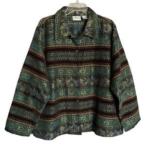BonWorth Women's Green Floral Blazer Size XL